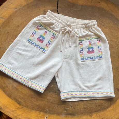 【7/31入荷】【長袖】【2ピース】【ESGG-02LS-2-OFM】【L/S QUETZAL SHIRTS & SHORTS 】【グアテマラ】【 OFF WHITE x MULTI COLOR  】