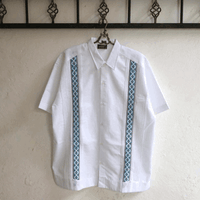 【お取り寄せ商品】【セレクト品】【半袖】【ESG-109S-WBL】【CRUZ】【GUAYAMISA 】【 S/S GUAYABERA】【 WHITE x BLUE 】【 白 x 青 】