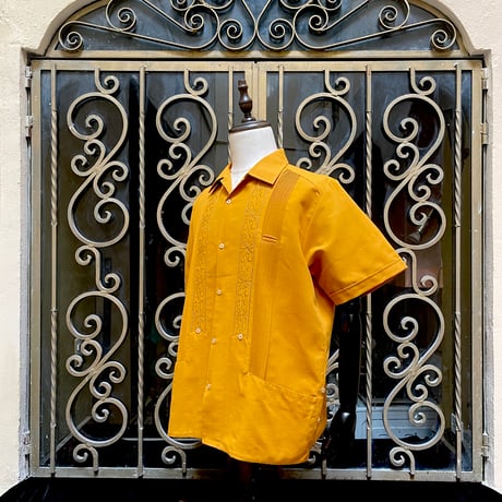 【2027年7月31日までにお届け】【受注生産】【 半袖 】【 ESG-01S-MU 】【 S/S GUAYABERA 】【 REJILLADA 】【 MUSTARD 】【 マスタード 】