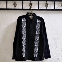 【お取り寄せ商品】【長袖】【IMP-COL-100L-B】【GUAYABERAS COLLI】【 L/S GUAYAMISA】【 BLACK x WHITE 】【 黒 x 白 】