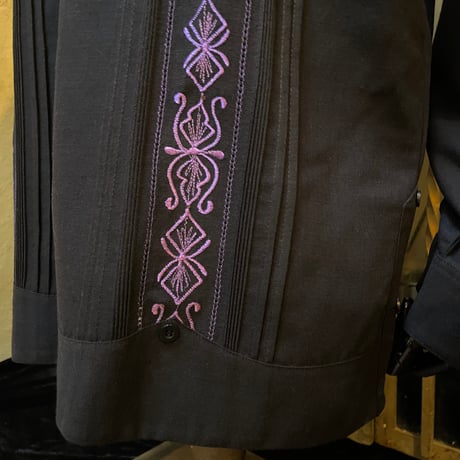 【長袖】【 ESG-32L-BPU 】【 L/S GUAYAMISA 】【BLACK x PURPLE】 【黒 x 紫】