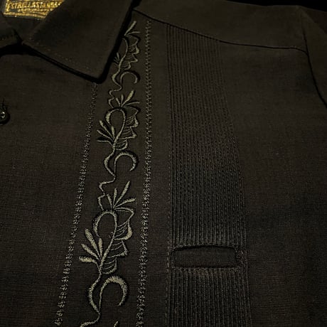 【2027年7月31日までにお届け】【受注生産】【ESG-20L-B】【REJILLADA 】【L/S GUAYABERA】【BLACK】 【黒】