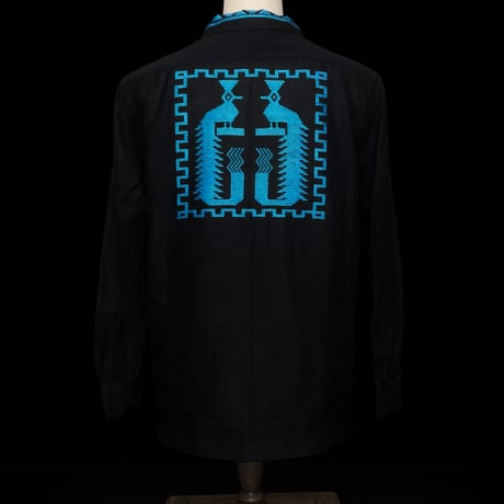 【長袖】【ESGG-QTZ-LS-BBL】【GUATEMALA】【 L/S QUETZAL SHIRTS】【BLACKxBLUE】【黒x青】