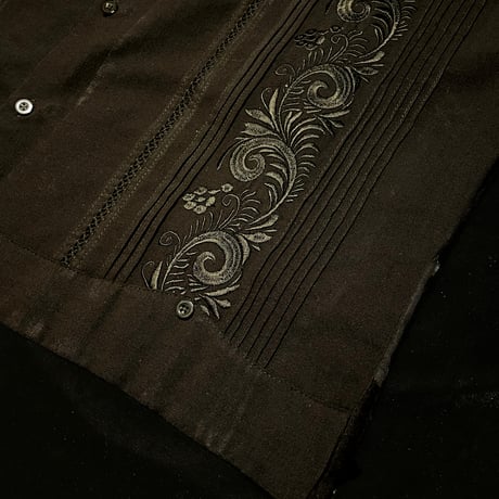 【予約商品】【半袖】【袖刺繍】【ESG-30S-B】【 S/S GUAYAMISA 】【BLACK】【 黒 】