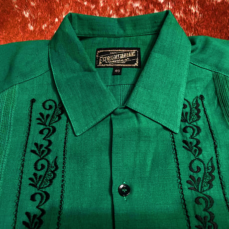 【2027年7月31日までにお届け】【受注生産】【長袖】【ESG-20L-GREB】【REJILLADA 】【L/S GUAYABERA】【 GREEN x BLACK 】【 緑 x 黒 】