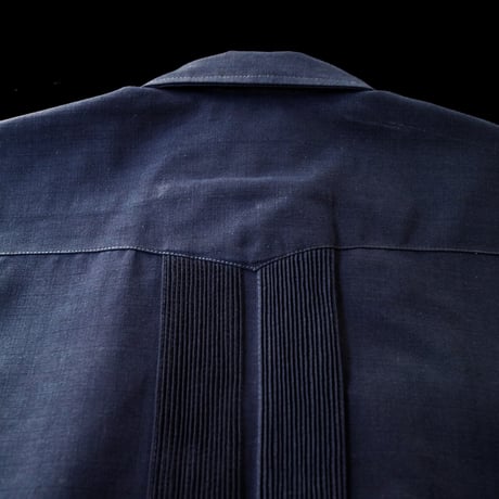 【2027年7月31日までにお届け】【受注生産】【長袖】【 ESGS-04L-NS 】【 L/S GUAYABERA 】【 REJILLADA ASA 】【 麻の葉柄 】【 NAVYxSILVER 】