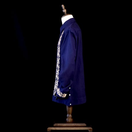 【お取り寄せ商品】【長袖】【袖刺繍】【IMP-101L-NG】【 L/S GUAYABERA 】【 NAVY x GOLD 】【 紺 x 金 】