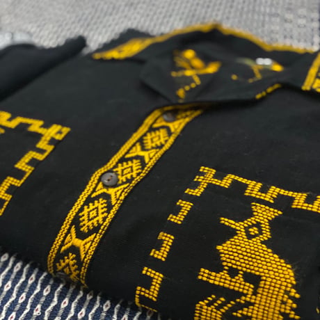 【長袖】【ESGG-QTZ-LS-BG】【GUATEMALA】【 L/S QUETZAL SHIRTS】【BLACKxGOKD】【黒x金】