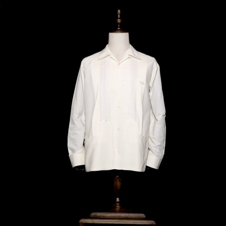 【2027年7月31日までにお届け】【受注生産】【 長袖 】【 ESGS-04L-OF 】【 L/S GUAYABERA 】【 REJILLADA ASA 】【 麻の葉柄 】【 OFF WHITE 】