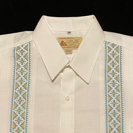 【長袖】【ESG-109L-WJA】【GUAYABERAS】【 L/S GUAYABERA】【WHITE x JADE 】