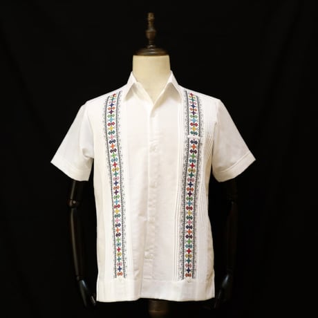 【半袖】【 S/S GUAYAMISA】【ESG-113S-WM】【GUAYABERAS COLLI】【 CRUZ x ペヨーテ 】【 WHITE x MULTI 】【 白 x マルチカラー 】