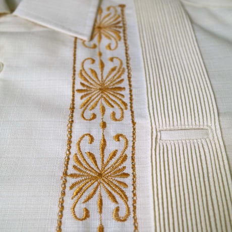 【予約商品】【半袖】【 ESG-01S-OFG 】【 S/S GUAYABERA 】【 REJILLADA 】【 OFF WHITE x GOLD 】【 オフホワイト x 金 】