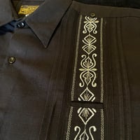 【9月下旬】【予約商品】【半袖】【 ESG-32S-BS 】【 S/S GUAYABERA】【BLACK x SILVER】 【黒 x 銀】