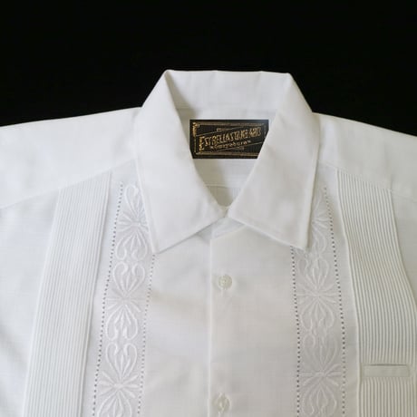 【2027年7月31日までにお届け】【受注生産】【半袖】【 ESG-01S-W】【 S/S GUAYABERA 】【 REJILLADA 】【 WHITE 】【 白】
