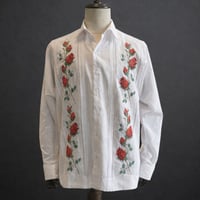 【予約】【長袖】【 ESG-W10L-WR 】【薔薇 】【 L/S GUAYAMISA 】【 ROSA 】【 WHITE x RED 】【 白 x 赤 】