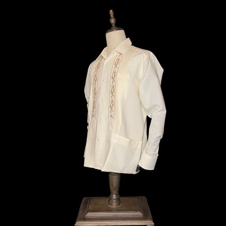 【2027年7月31日までにお届け】【受注生産】【ESG-20L-OFG】【REJILLADA 】【L/S GUAYABERA】【OFF WHITExGOLD】 【オフホワイトx金】