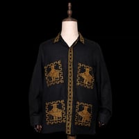 【長袖】【IMP-QTZ-MAR-LS-BG】【GUATEMALA】【 L/S QUETZAL SHIRTS/MARIMBA(マリンバ)】【BLACKxGOLD】【黒x金】