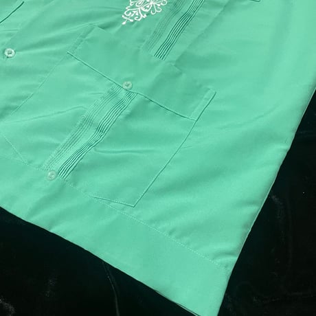 【予約】【半袖】【サイズ44(3XL)】【IMP-DE-36S-TQ-44】【 DEADSTOCK 】【S/S GUAYABERA】【TARQUOISE】  【ターコイズ】