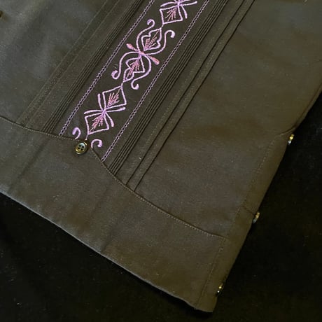 【長袖】【 ESG-32L-BPU 】【 L/S GUAYAMISA 】【BLACK x PURPLE】 【黒 x 紫】