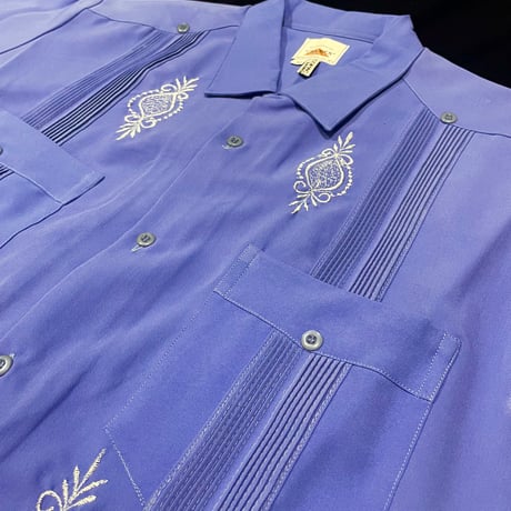 【予約】【半袖】【サイズ38(L)】【IMP-DE-25S-AQ-38】【 DEADSTOCK 】【S/S GUAYABERA】【AQUA】【アクアブルー】