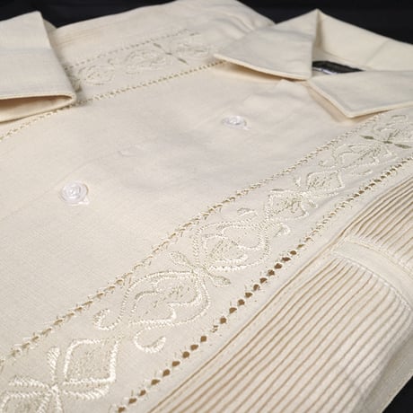 【長袖】【 ESG-01L-OF】【 L/S GUAYABERA 】【 REJILLADA 】【 OFF WHITE 】【 オフホワイト 】