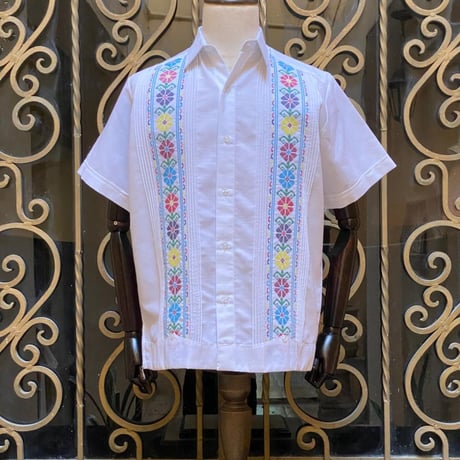 【お取り寄せ商品】【半袖】【IMP-COL-131S-WM】【GUAYABERAS COLLI】【 S/S GUAYAMISA】【 WHITExMULTI 】【白xマルチカラー】