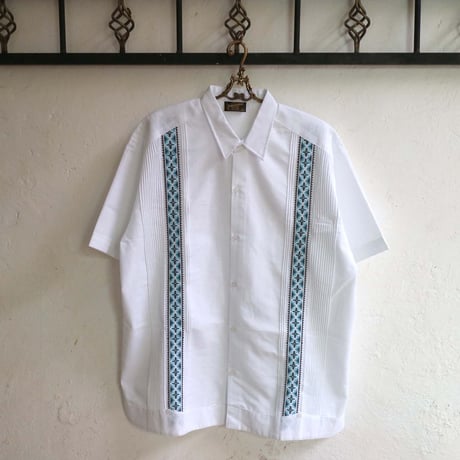 【お取り寄せ商品】【セレクト品】【半袖】【ESG-109S-WBL】【CRUZ】【GUAYAMISA 】【 S/S GUAYABERA】【 WHITE x BLUE 】【 白 x 青 】