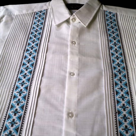 【お取り寄せ商品】【長袖】【ESG-109L-WBL】【CRUZ】【 GUAYAMISA】【 L/S GUAYABERA】【WHITExBLUE】