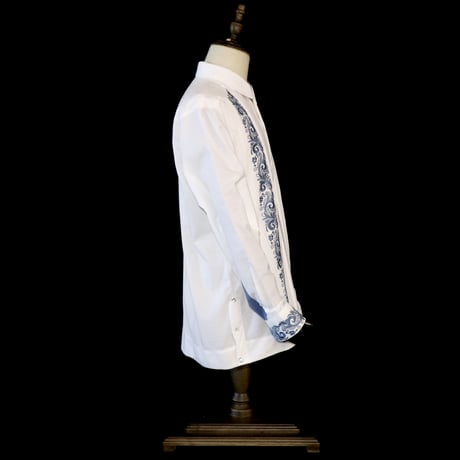 【お取り寄せ商品】【長袖】【袖刺繍】【IMP-101L-WBL】【 L/S GUAYABERA】【WHITE x BLUE 】【 白 x 青 】