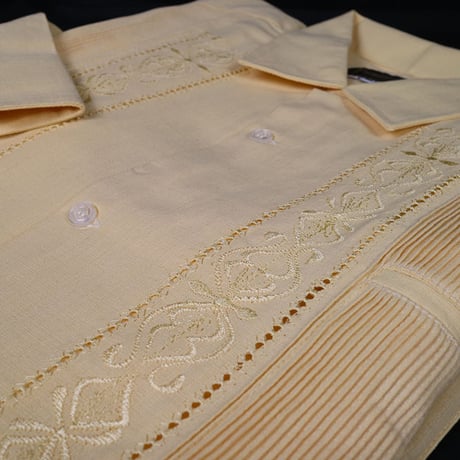 【2027年7月31日までにお届け】【受注生産】【長袖】【 ESG-01L-LE 】【 L/S GUAYABERA 】【 REJILLADA 】【 LEMON 】【 レモン 】