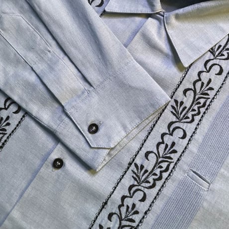 【2027年7月31日までにお届け】【受注生産】【長袖】【 ESG-20L-GRB 】【 L/S GUAYABERA 】【 REJILLADA 】【 GRAY x BLACK 】【 グレー x 黒 】