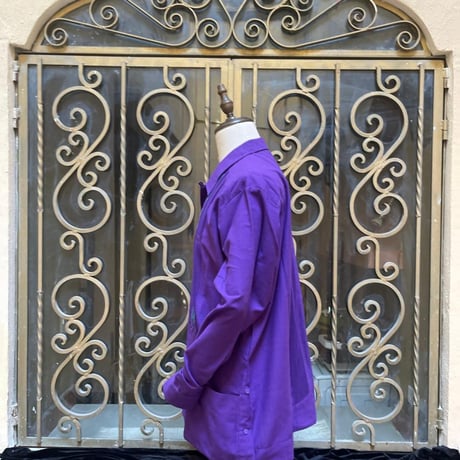 【2027年7月31日までにお届け】【受注生産】【長袖】【 ESGS-03L-PUJA 】【 L/S GUAYABERA 】【REJILLADA MOTA】【麻の葉柄】【PURPLExJADE】