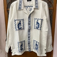 【長袖】【Mサイズ】【IMP-QTZ-LS13-WBL】【GUATEMALA】【 L/S QUETZAL SHIRTS】【WHITExBLUE】【白x青】