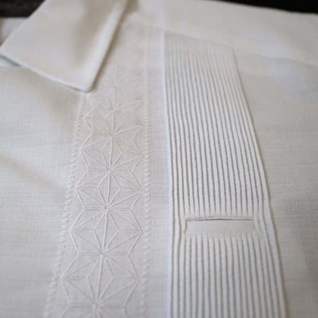 【2027年7月31日までにお届け】【受注生産】【長袖】【 ESGS-04L-W 】【 REJILLADA ASA 】【 麻の葉柄 】【WHITE】【白】