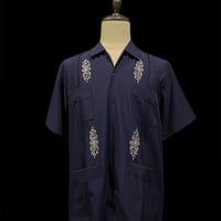 【予約】【半袖】【IMP-DE-04S-NW-38】【 DEADSTOCK 】【S/S GUAYABERA】【NAVYxWHITE】 【紺x白】