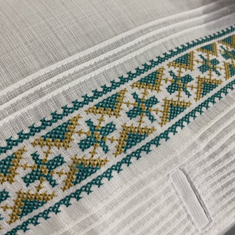 【長袖】【ESG-109L-WJA】【GUAYABERAS】【 L/S GUAYABERA】【WHITE x JADE 】