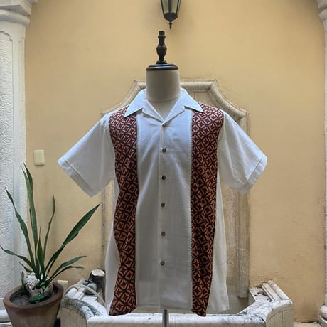 【予約商品】【半袖】【 ESGP-09-6S-OF 】【 LINEN 100%】【 S/S FRONT PANEL SHIRTS 】【 VINTAGE BATIK 】