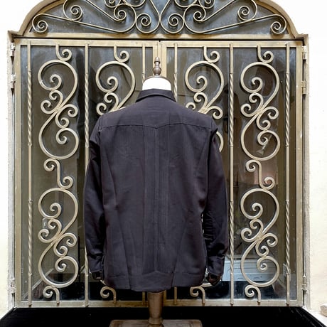 【2027年7月31日までにお届け】【受注生産】【長袖】【 ESG-01L-B 】【 L/S GUAYABERA 】【 REJILLADA 】【 BLACK 】【 黒 】