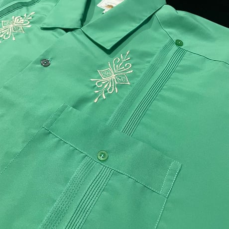 【予約】【半袖】【IMP-DE-14S-TQ-42】【 DEADSTOCK 】【S/S GUAYABERA】【TURQUOISE】【ターコイズグリーン】