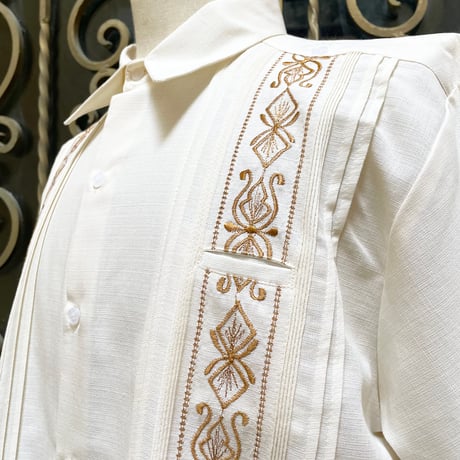 【半袖】【 ESG-32S-OFG 】【S/S GUAYAMISA】【OFF WHITE x GOLD】 【オフホワイト x 金】