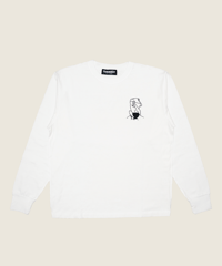 【AC】“Not friend” embroidery L/S Tee White