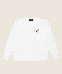 【AC】“SMILE” embroidery L/S Tee White