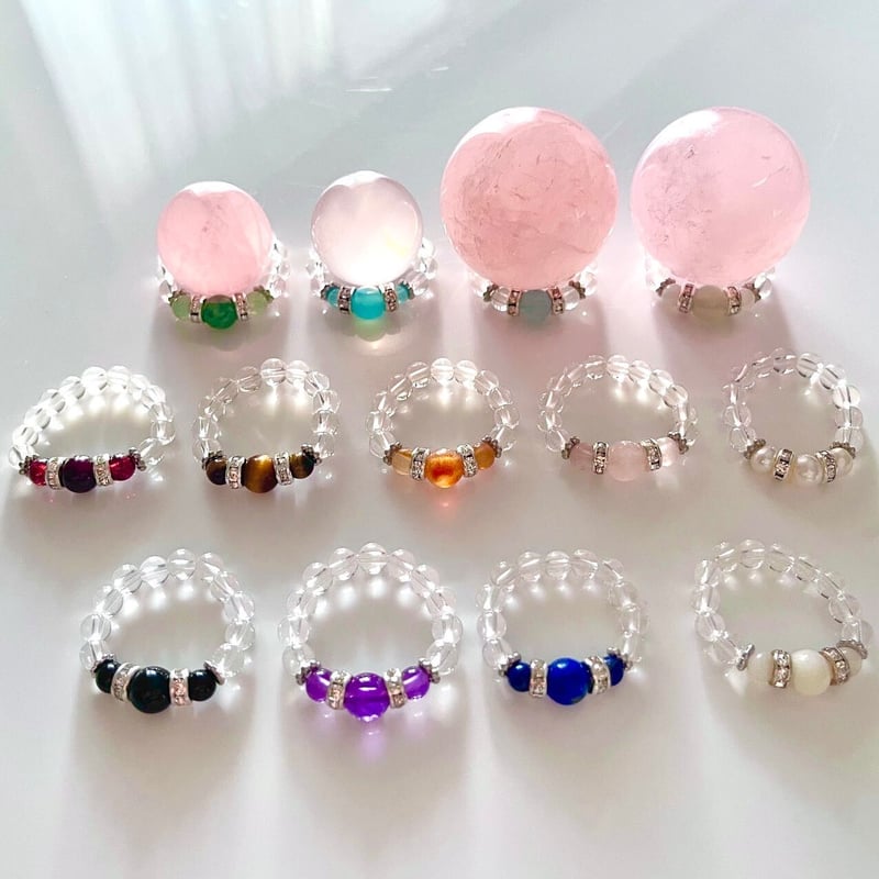 丸玉台座【ローズクォーツ】 | Flora Kimiko Jewelry & Stone