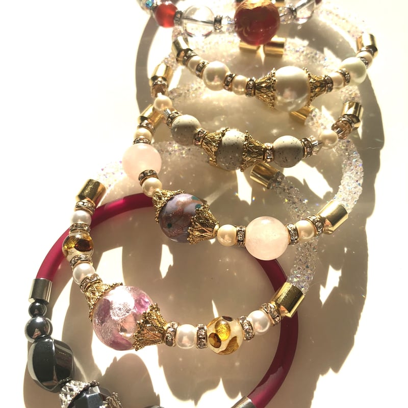 鳳凰メノウ】梵字/水晶ブレスレット | Flora Kimiko Jewelry & Stone