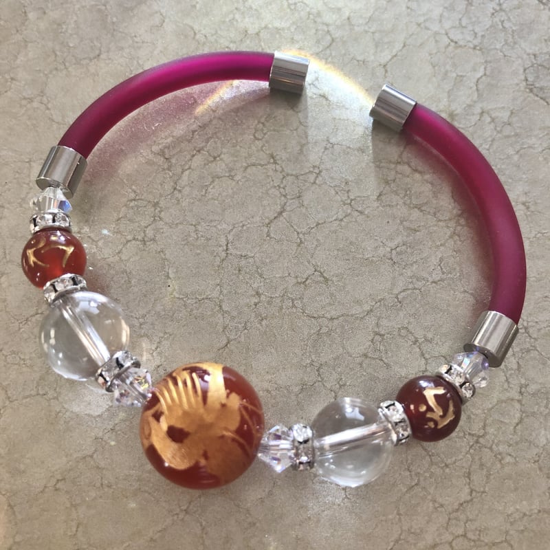 鳳凰メノウ】梵字/水晶ブレスレット | Flora Kimiko Jewelry & Stone