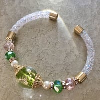 【ヴェネチアングラス】オーロラパールブレスレット