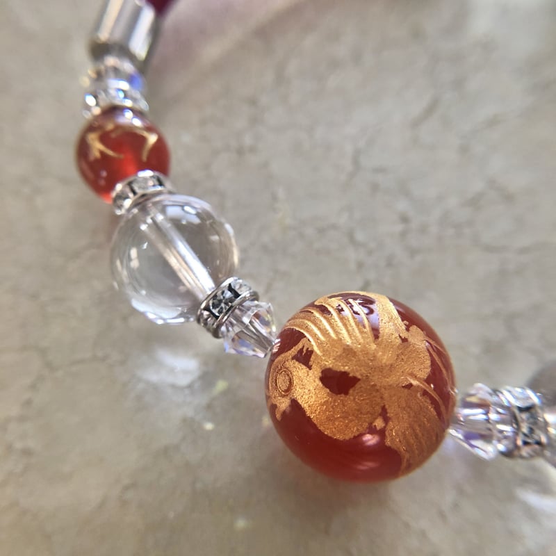 鳳凰メノウ】梵字/水晶ブレスレット | Flora Kimiko Jewelry & Stone