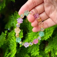 レインボーフローライト小花ブレスレット