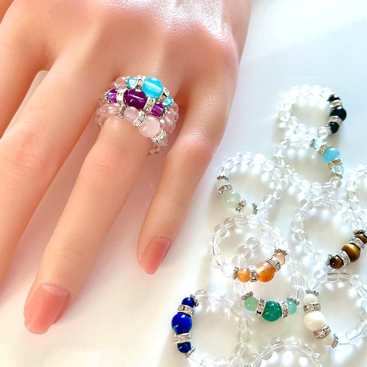 丸玉台座【ローズクォーツ】 | Flora Kimiko Jewelry & Stone