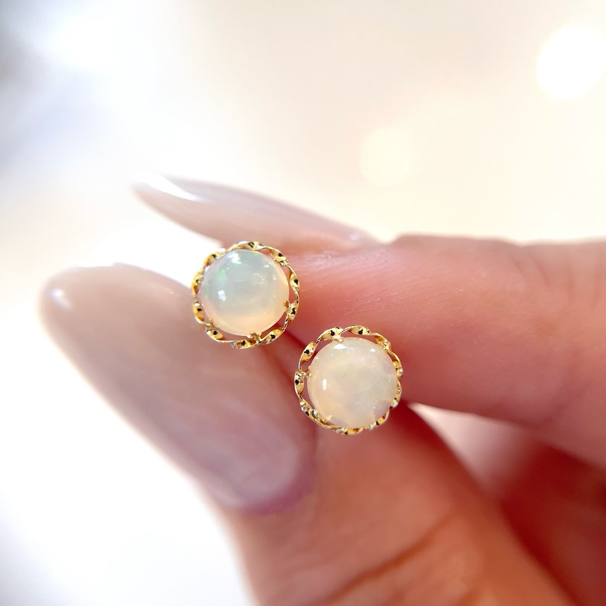 K18YG天然オパールピアス | Flora Kimiko Jewelry & Stone K18YG天然オパールピアス | Flora Kimiko Jewelry & Stone